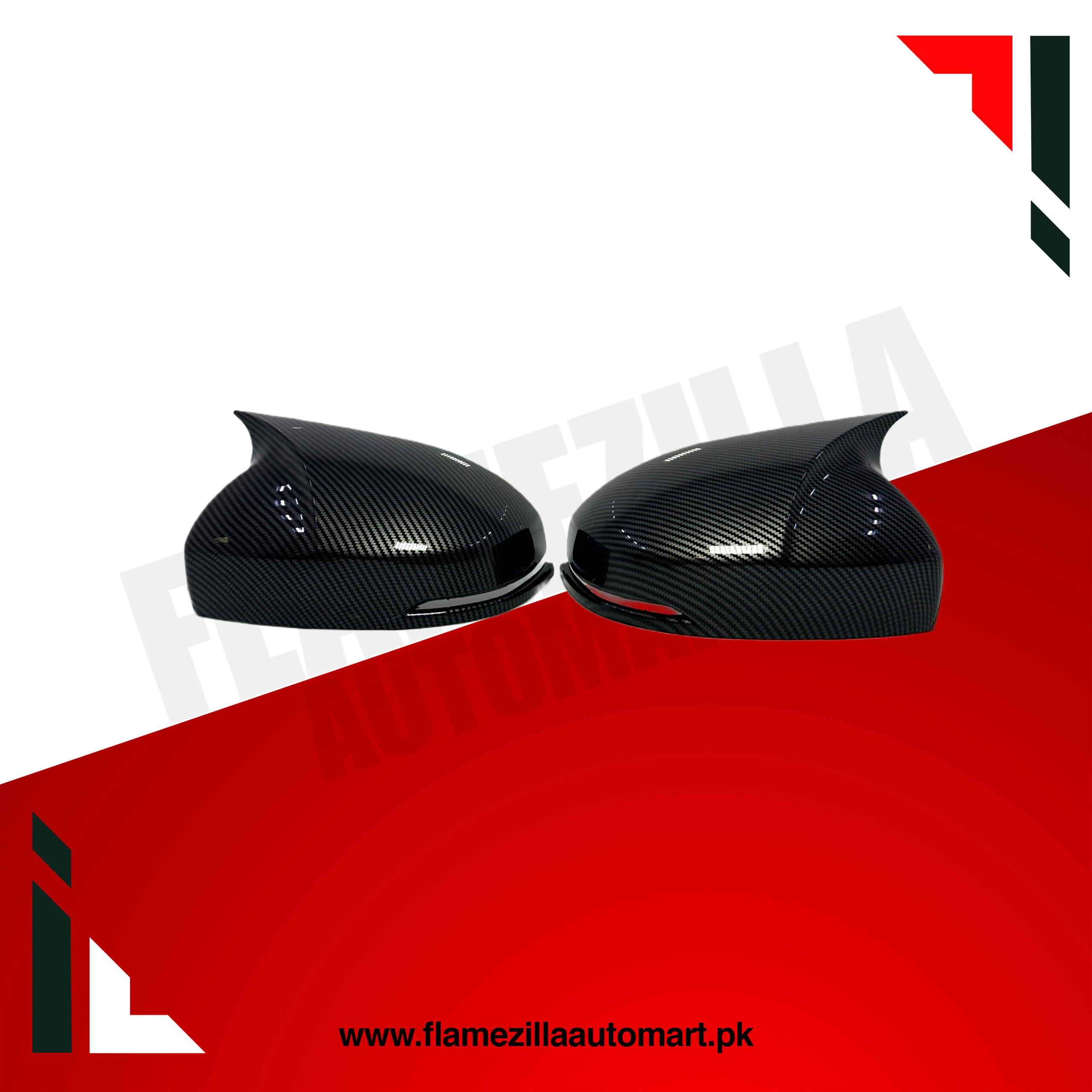 Honda City (New) Batman Style Side Mirror Cover — Carbon Fiber