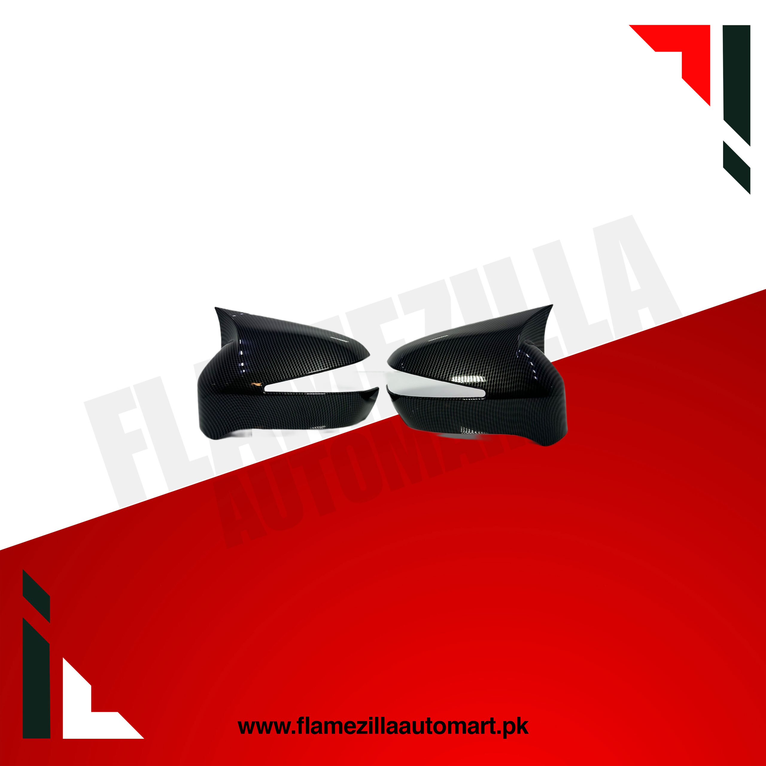 Civic 2006–2012 Batman Style Side Mirror Cover — Carbon Fiber